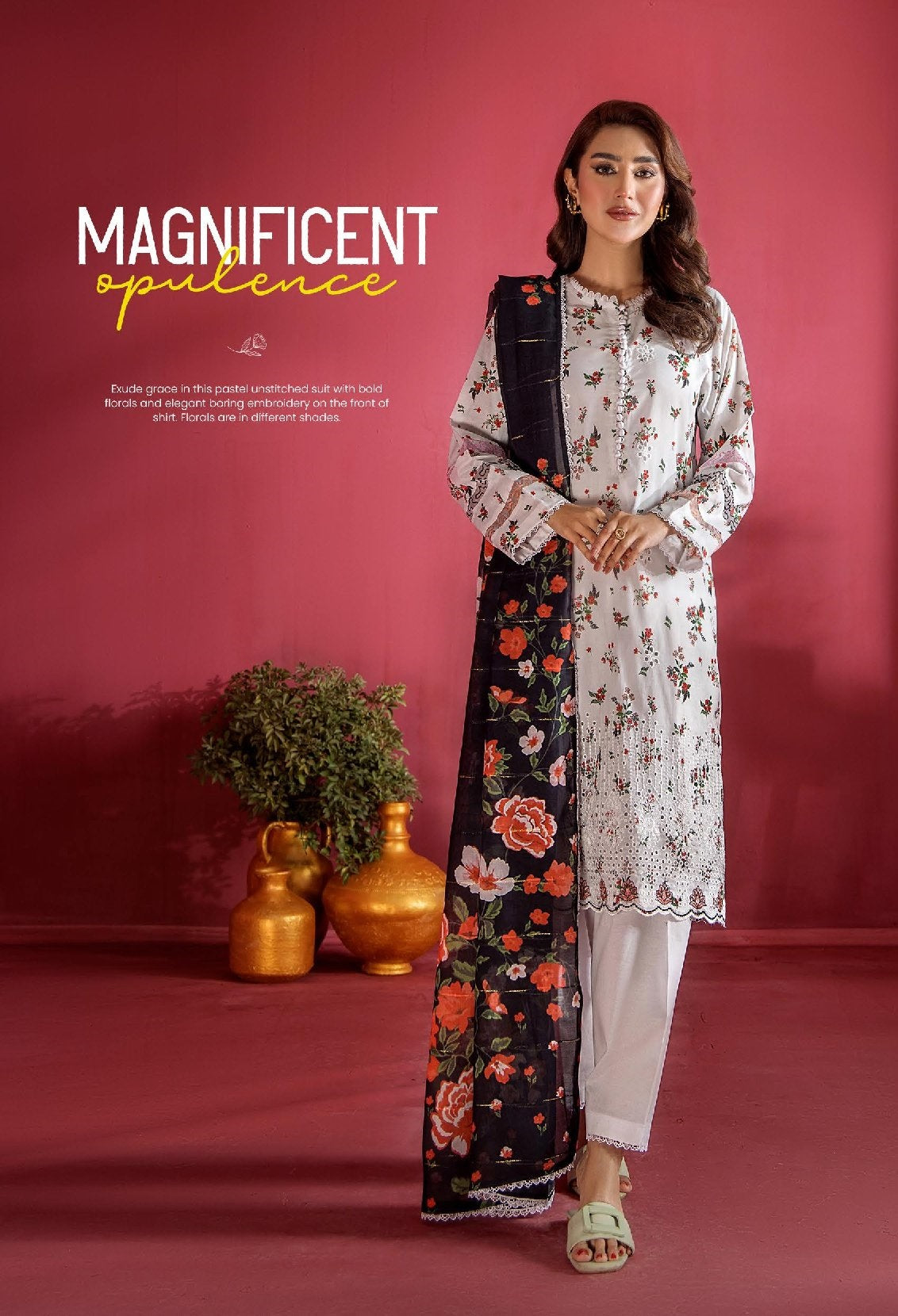 Evelyn by Gulljee Embroidered Lawn 3 piece Unstitched Dress - EVL3P2508
