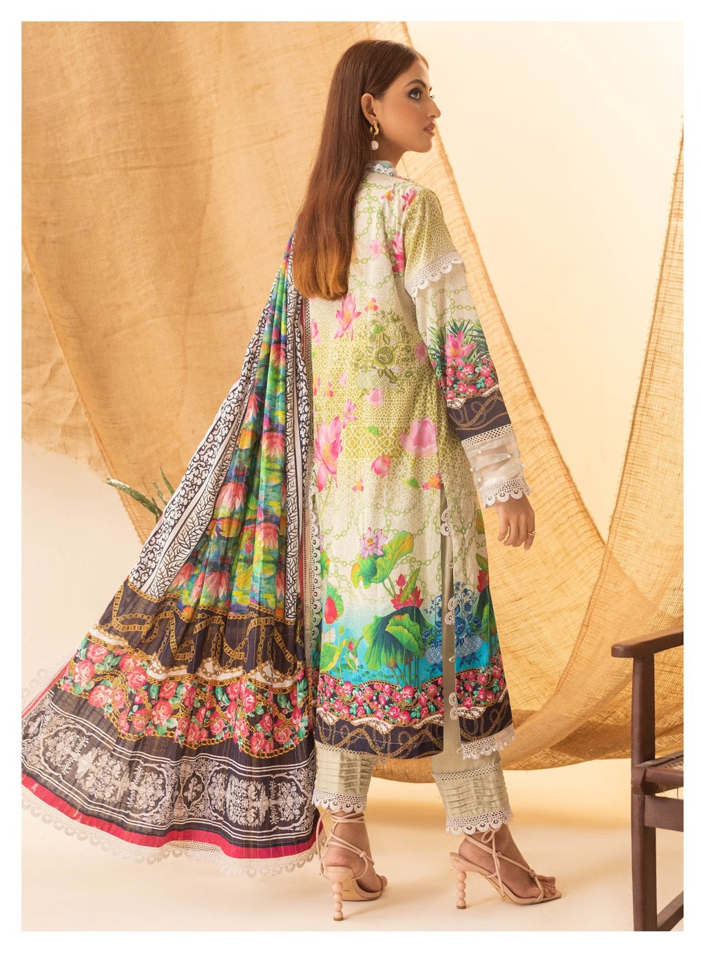 Colors by Al Zohaib Printed Lawn Suits Unstitched 3 Piece CSD-23-08 - Summer Collection