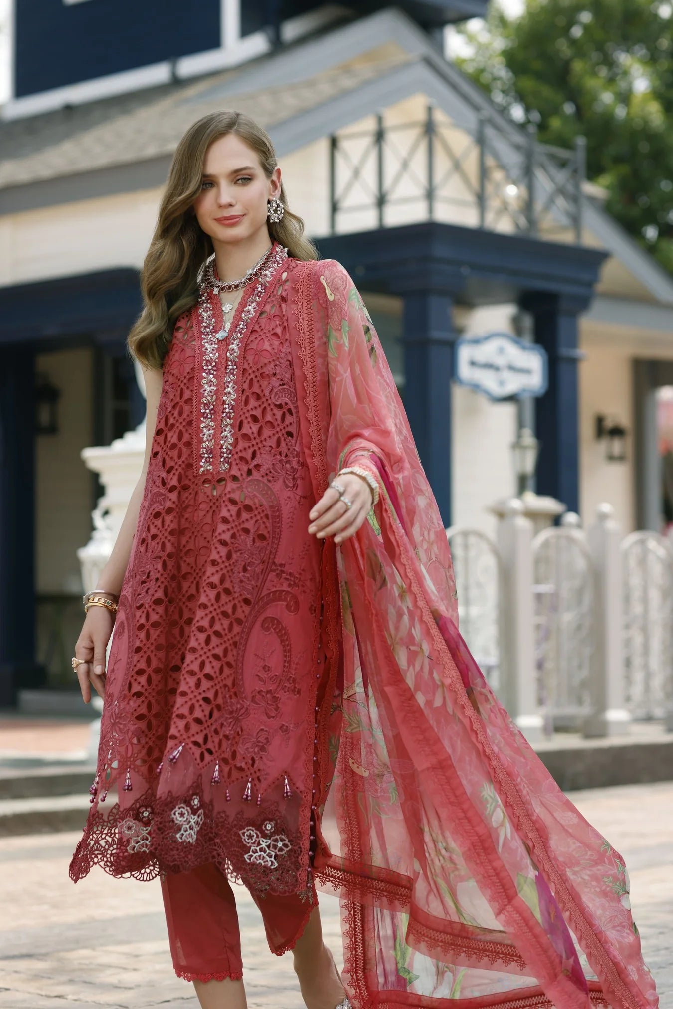 Noor By Saadia Asad Embroidered Lawn Suits Unstitched 3 Piece D08 - Liana