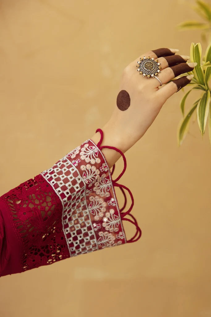 Meena Kumari By Aabyaan Embroidered Chikankari Lawn 3pc Suits Unstitched AB-08 Mahjabeen
