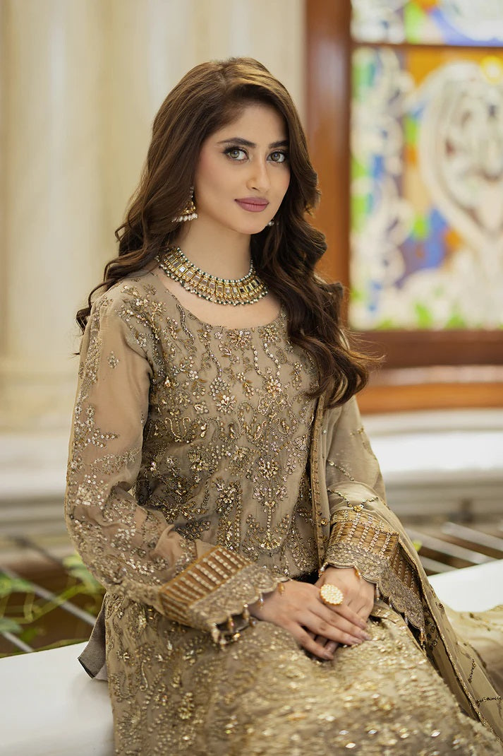 Ishq Aatish by Emaan Adeel Embroidered Chiffon Suits Unstitched 3 Piece EA23IA-08 Zora - Luxury Collection