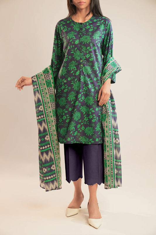 Saya Digital Printed Lawn 3 piece Unstitched Dress - U01-24331-08B