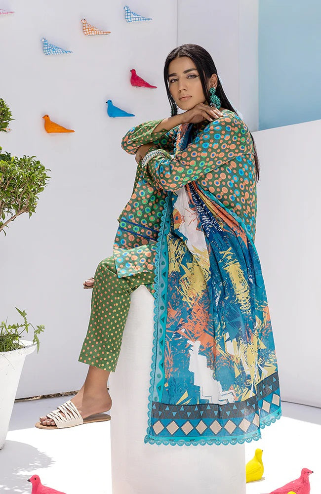 Coco Popup by Alzohaib Printed Lawn 3 piece Unstitched Suit - CPP2-23-08