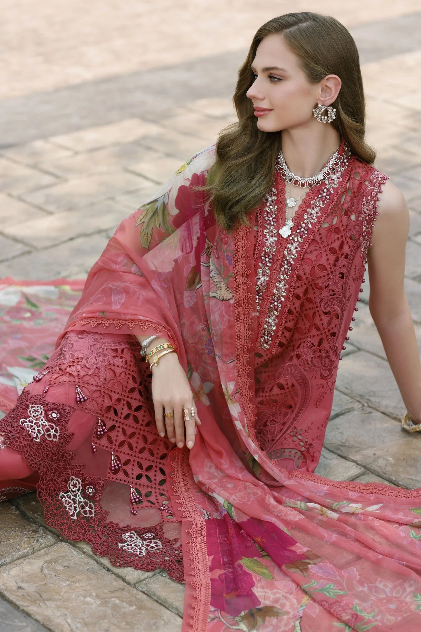 Noor By Saadia Asad Embroidered Lawn Suits Unstitched 3 Piece D08 - Liana