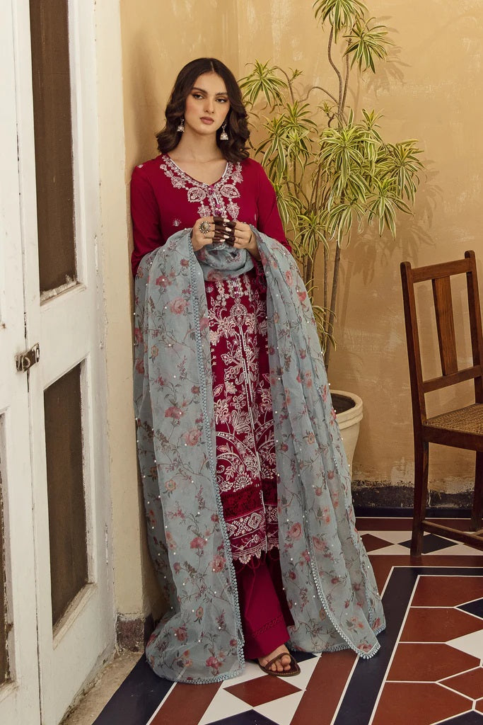 Meena Kumari By Aabyaan Embroidered Chikankari Lawn 3pc Suits Unstitched AB-08 Mahjabeen