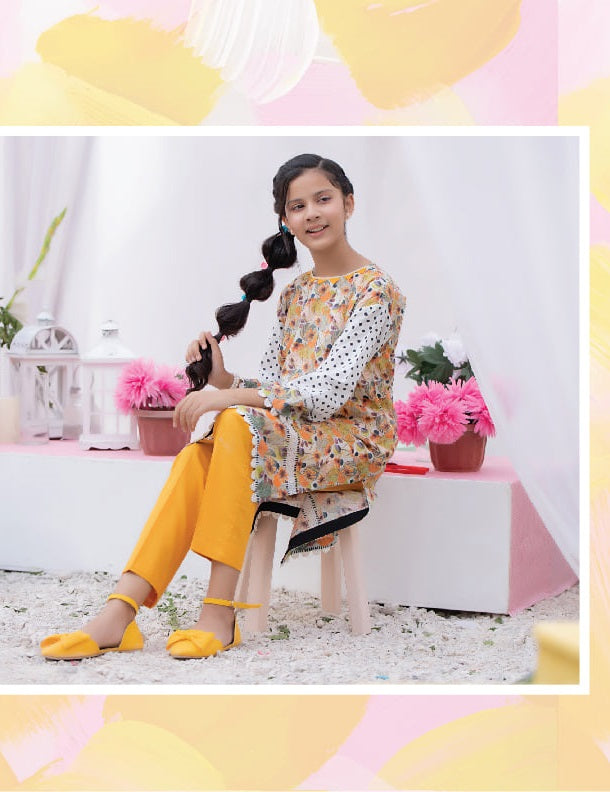Regalia Textiles Printed Girls Lawn Suits Unstitched 2 Piece RGK-08 - Summer Collection