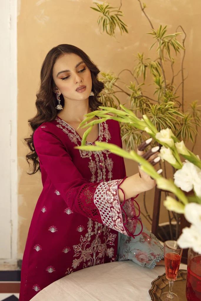 Meena Kumari By Aabyaan Embroidered Chikankari Lawn 3pc Suits Unstitched AB-08 Mahjabeen