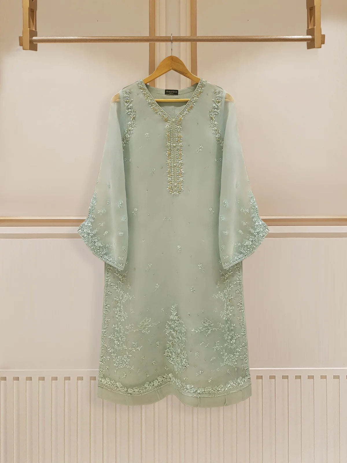 Agha Noor 2pc Pure Organza Embroidered Shirt with Dupatta HD-109601