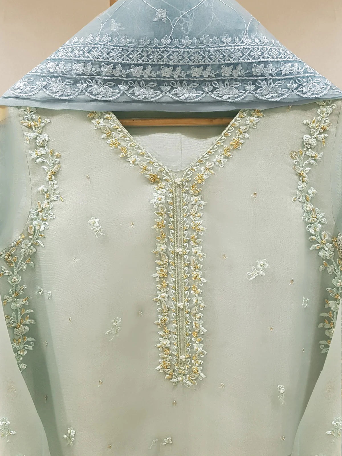Agha Noor 2pc Pure Organza Embroidered Shirt with Dupatta HD-109601