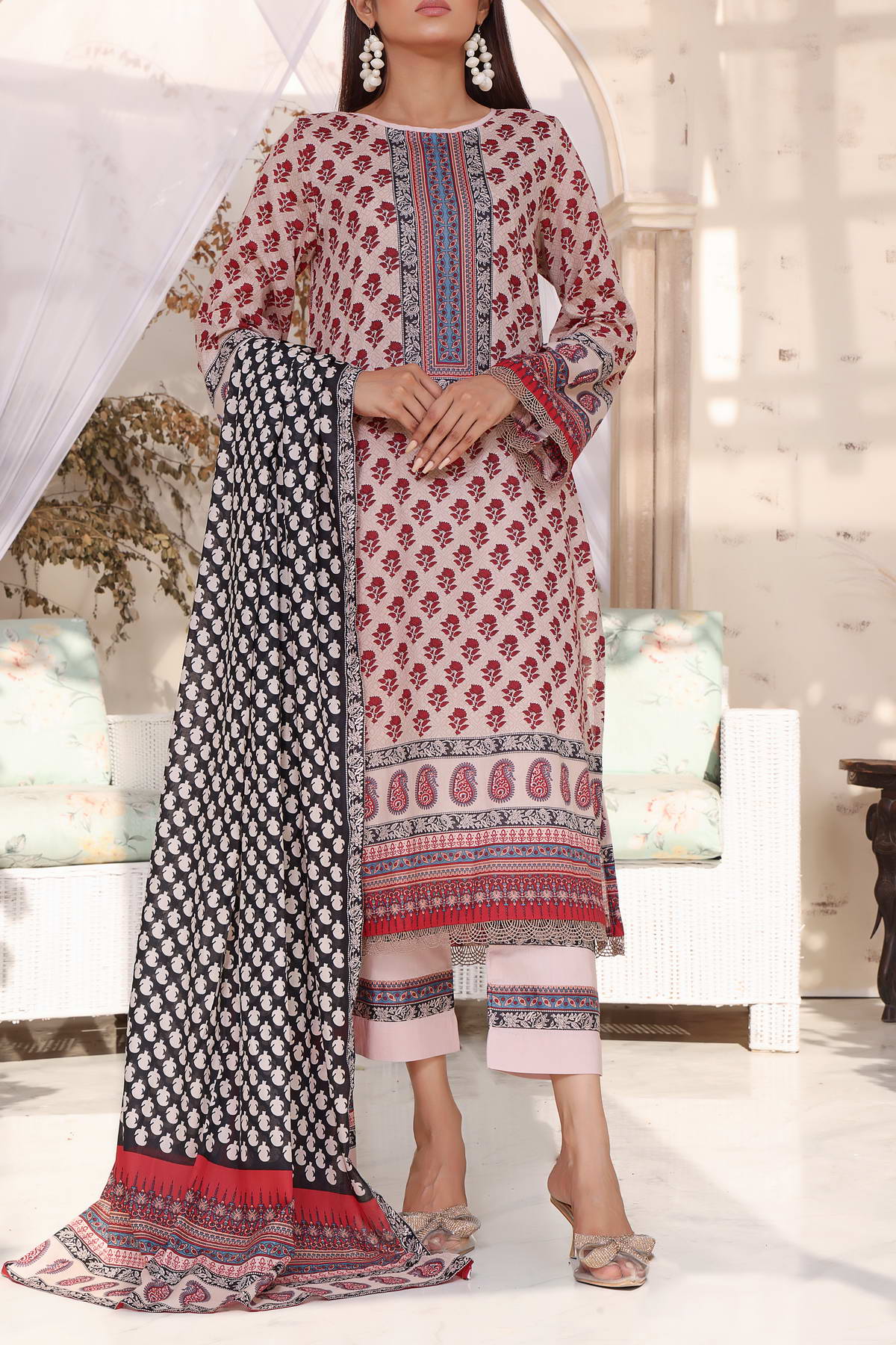 VS Signature Printed Lawn Suits Unstitched 3 Piece VS23-D907-A