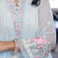 Ensembles By Azure Embroidered Chiffon Suits Unstitched 4 Piece AZES - 97 Sky Bloom