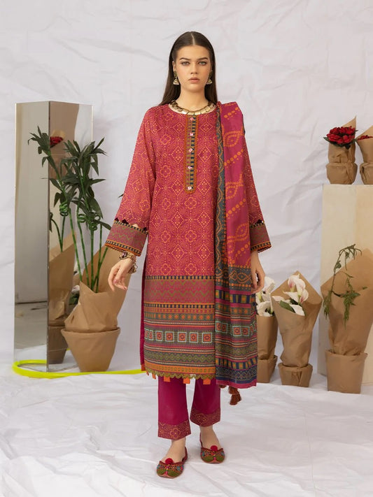 Aghaaz by Salitex Printed Lawn Dress 3 Piece Unstitched - UNS23AC009UT