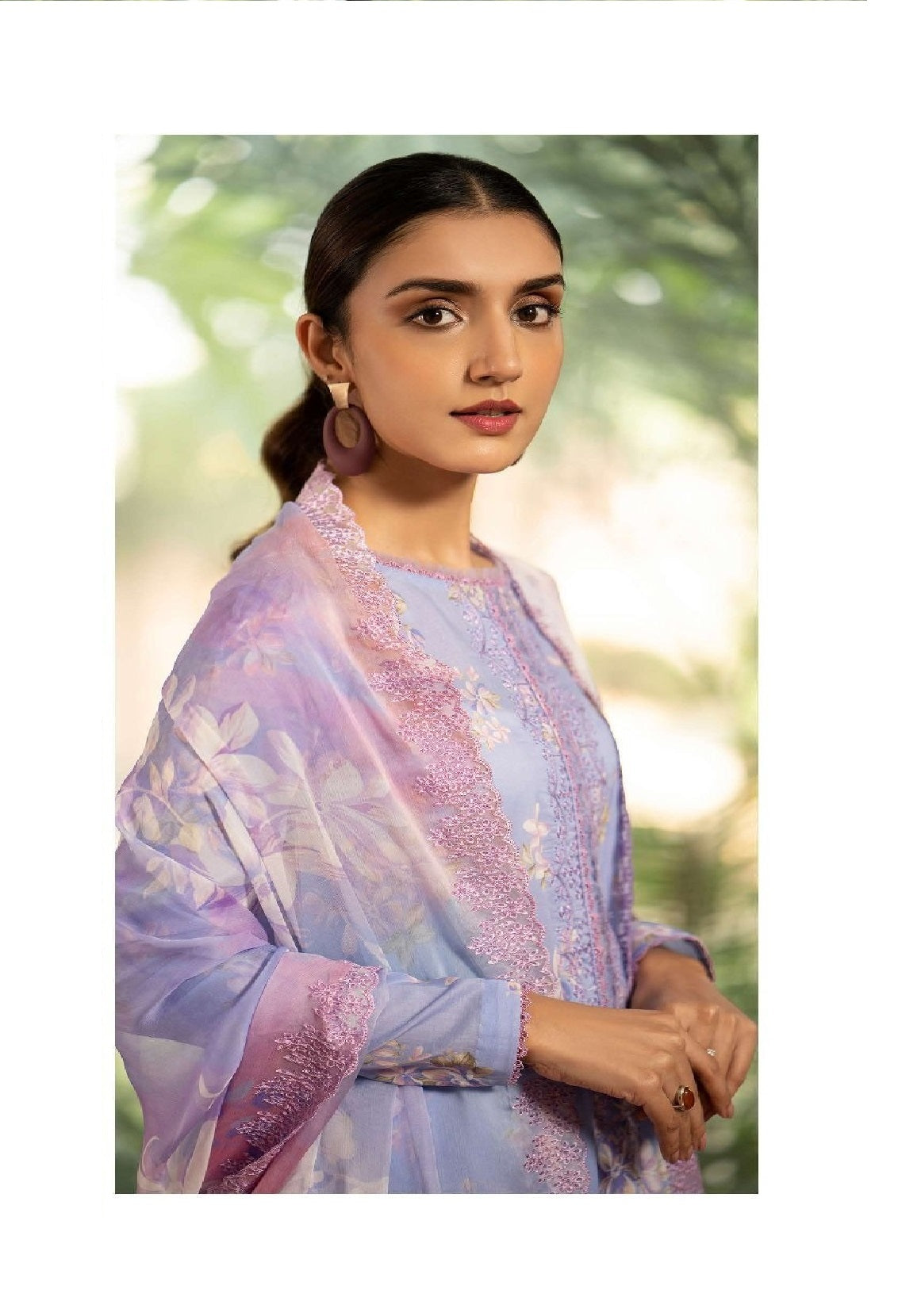 Mishaal by Gulljee Embroidered Lawn 3 piece Unstitched Dress - GJM11 - A09 - Summer Collection