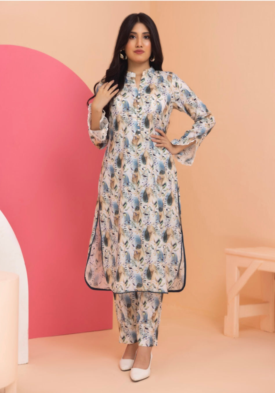 Identic Separates By Regalia Textiles Printed Linen Suits Unstitched 2 Piece RTPL-D-09 - Winter Collection
