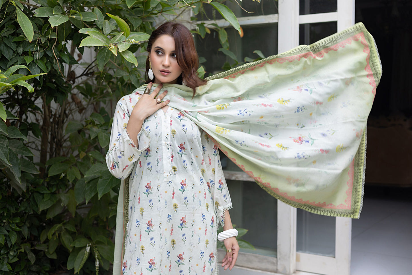 Identic Separate Mid Summer Printed Cotton 3 Piece Unstitched - ISMSC3 - 09