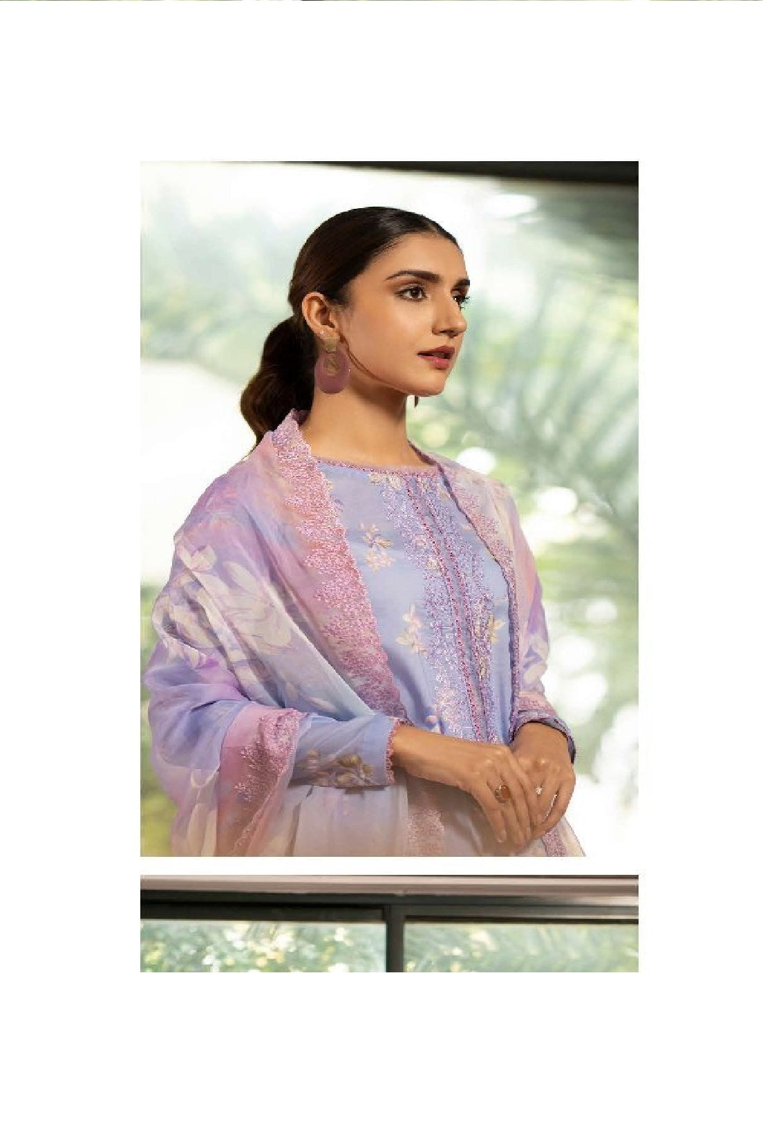 Mishaal by Gulljee Embroidered Lawn 3 piece Unstitched Dress - GJM11 - A09 - Summer Collection