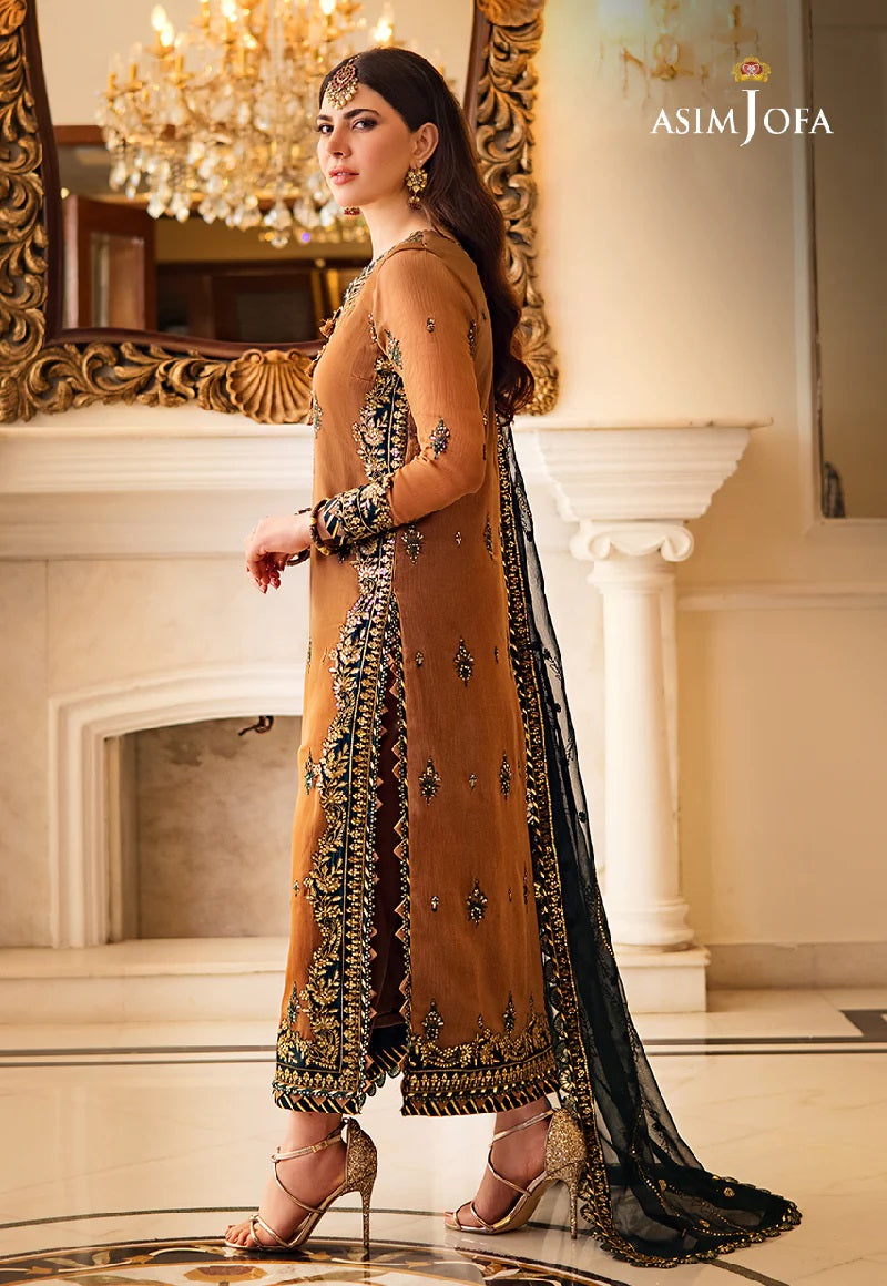 Asim Jofa Zari Sitara Embroidered Chiffon Unstitched 3 Piece Dress - AJZS 09