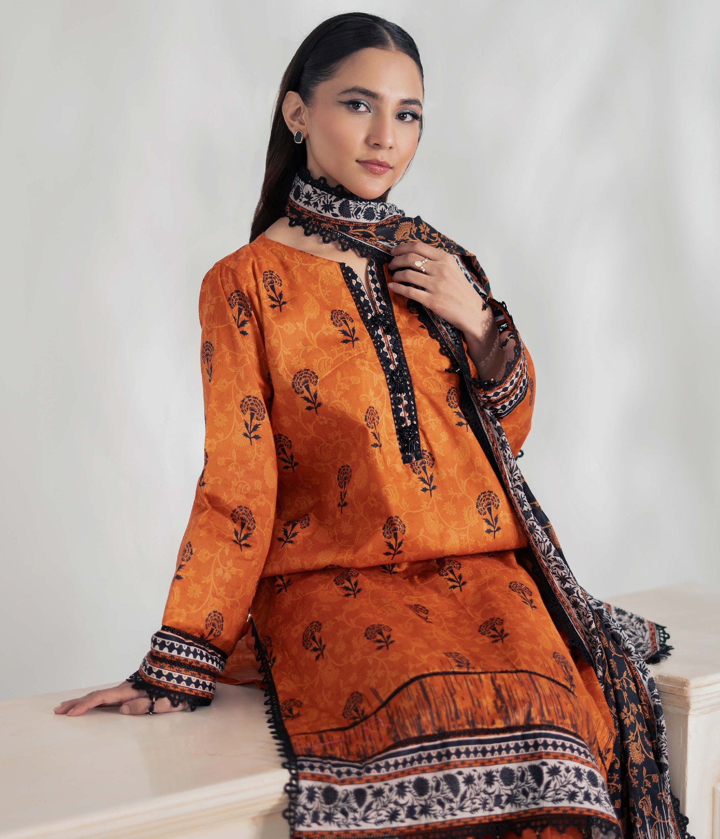 Colors by AlZohaib Textile Digital Printed 3 Piece Lawn Unstitched Dress - D09 Summer Collection