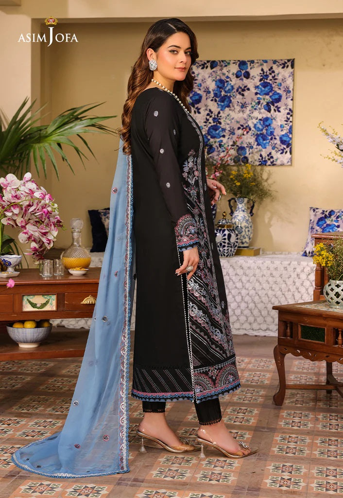 Zarq Barq By Asim Jofa Embroidered Suits Unstitched 3 Piece AJZB-09 - Eid Collection