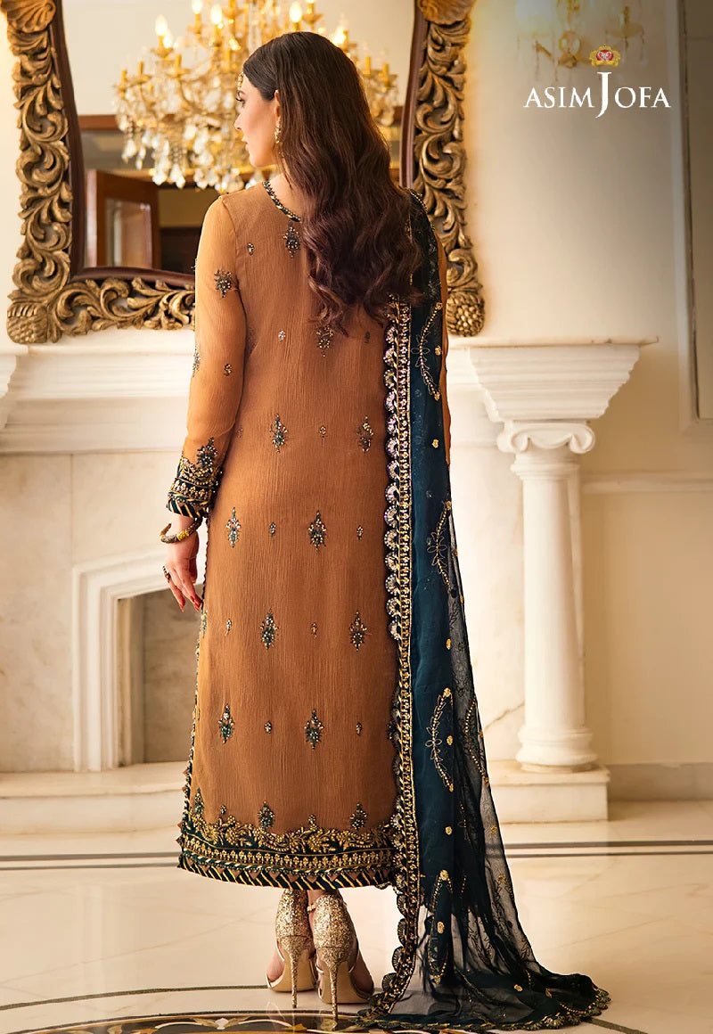 Asim Jofa Zari Sitara Embroidered Chiffon Unstitched 3 Piece Dress - AJZS 09