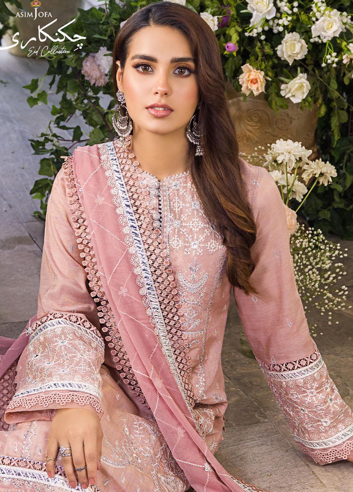 Asim Jofa Embroidered Cotton Suits Unstitched 3 Piece AJCK-09 - Eid Collection