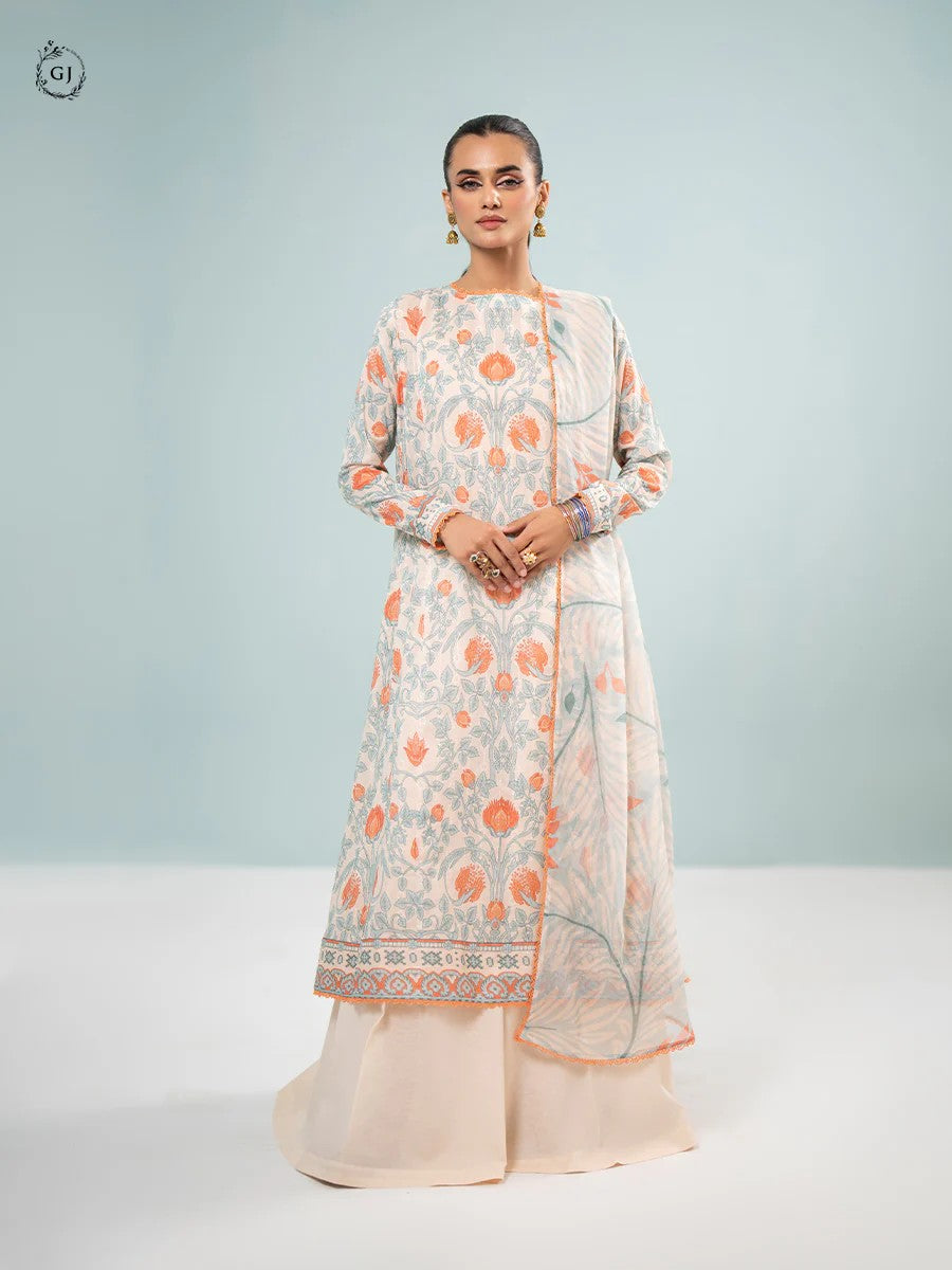 Orchid by Gull Jee Chikankari Lawn 3 Piece Unstitched Dress - GORC2401A2