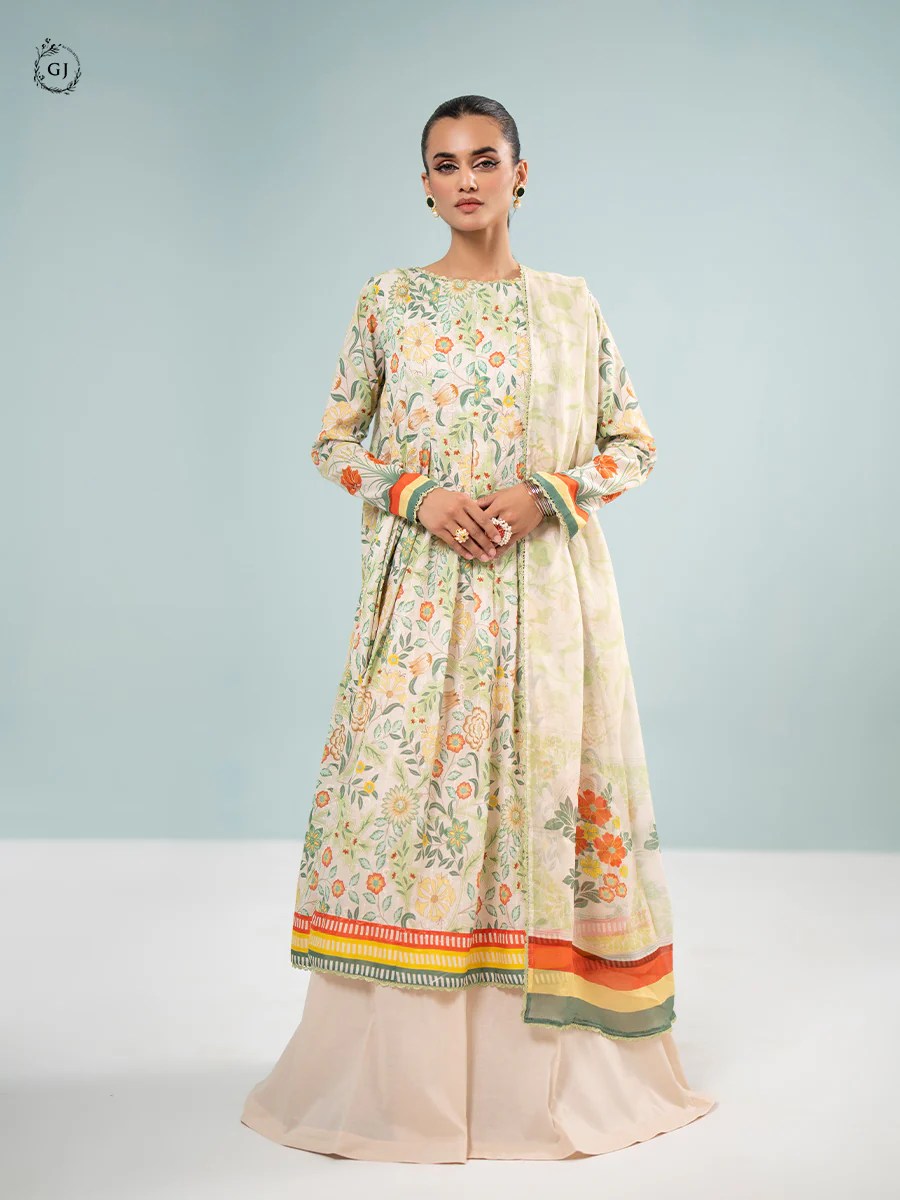 Orchid by Gull Jee Chikankari Lawn 3 Piece Unstitched Dress - GORC2401A5