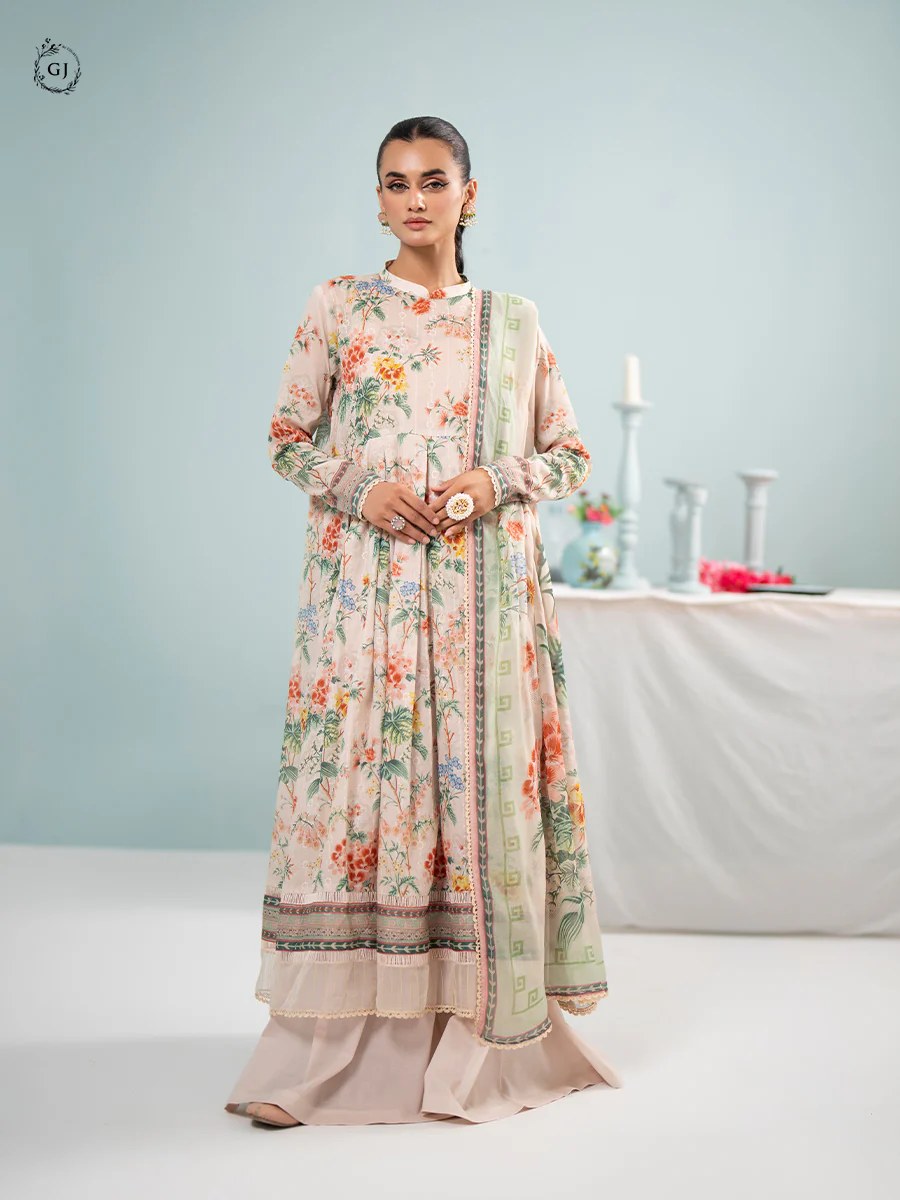 Orchid by Gull Jee Chikankari Lawn 3 Piece Unstitched Dress - GORC2401A9