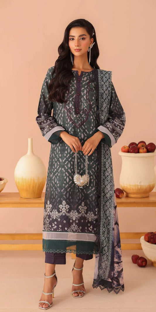 Aafreen by Riaz Art Embroidered Lawn 3 Piece Unstitched Dress - AF-240