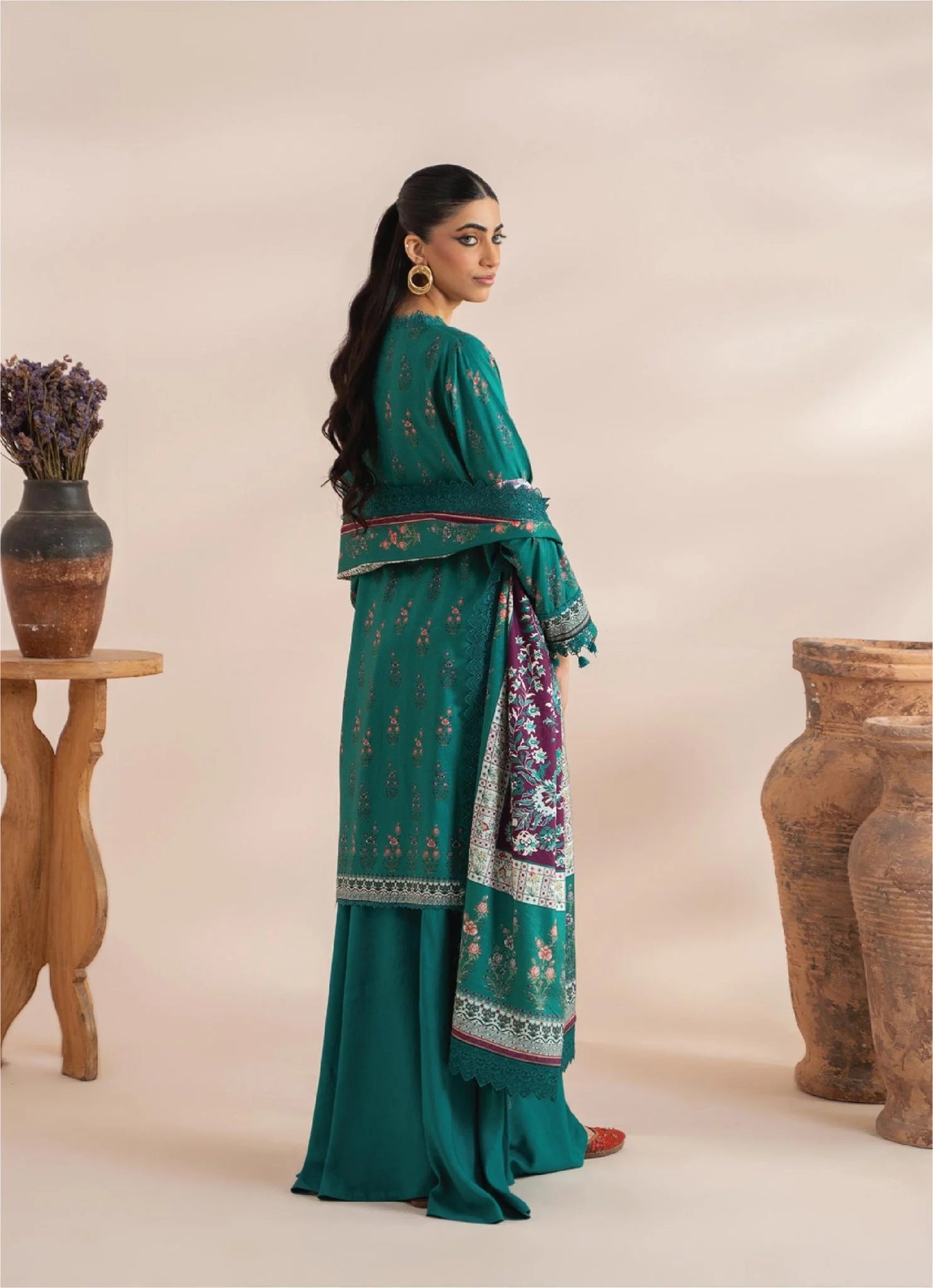 Mausummery Printed Linen 3 Piece Unstitched Dress - MPL-Alexandrite