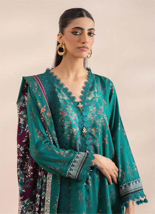 Mausummery Printed Linen 3 Piece Unstitched Dress - MPL-Alexandrite