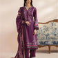 Mausummery Printed Linen 3 Piece Unstitched Dress - MPL-Amethyst