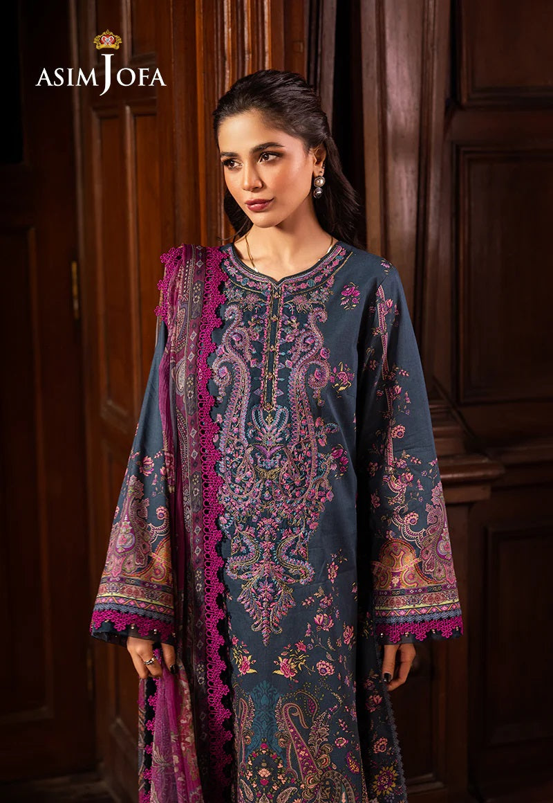 Asim Jofa Essential Embroidered Lawn 3 Piece Unstitched Dress - AJUBJ-05 Summer Collection