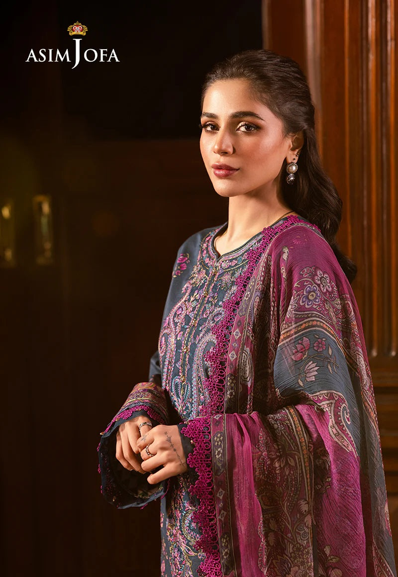 Asim Jofa Essential Embroidered Lawn 3 Piece Unstitched Dress - AJUBJ-05 Summer Collection