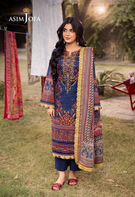 Asim Jofa Essential Embroidered Lawn 3 Piece Unstitched Dress - AJUBJ-08 Summer Collection