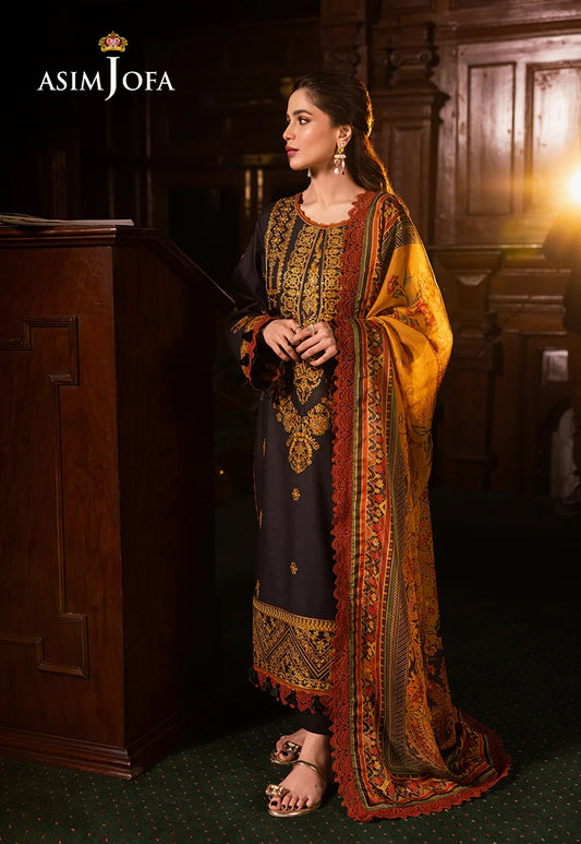 Asim Jofa Essential Embroidered Lawn 3 Piece Unstitched Dress - AJUBJ-12 Summer Collection