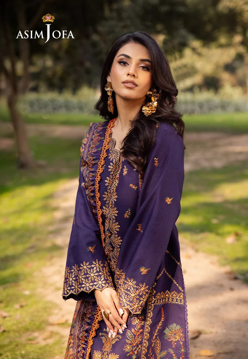 Asim Jofa Essential Embroidered Lawn 3 Piece Unstitched Dress - AJUBJ-15 Summer Collection