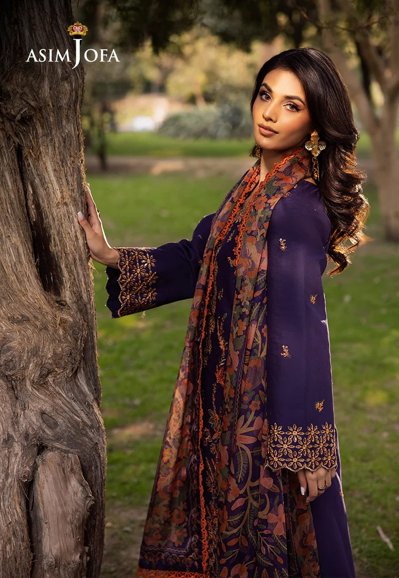 Asim Jofa Essential Embroidered Lawn 3 Piece Unstitched Dress - AJUBJ-15 Summer Collection