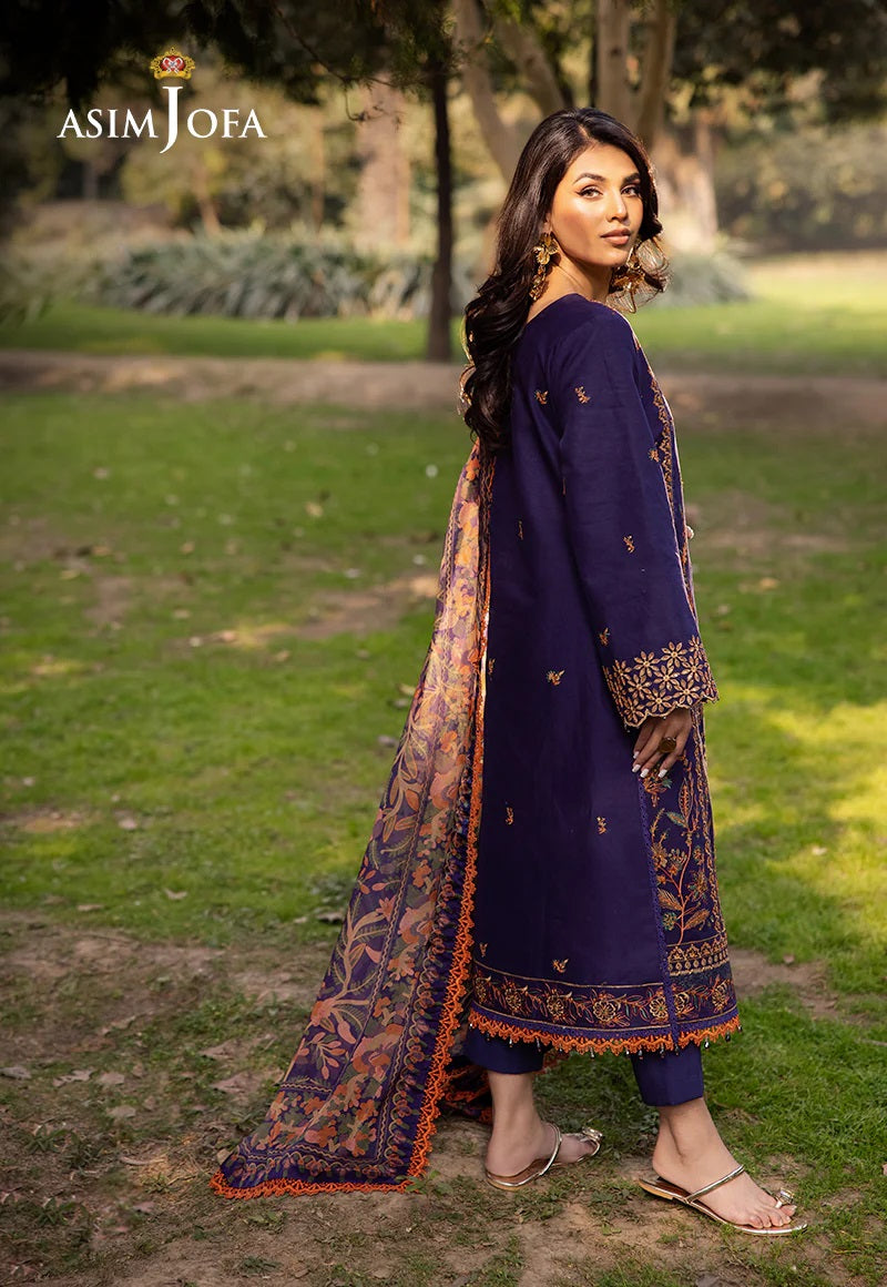 Asim Jofa Essential Embroidered Lawn 3 Piece Unstitched Dress - AJUBJ-15 Summer Collection