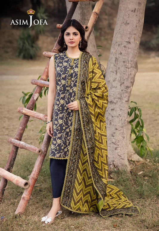 Asim Jofa Essential Printed Lawn 3 Piece Unstitched Dress - AJUBJ-26 Summer Collection
