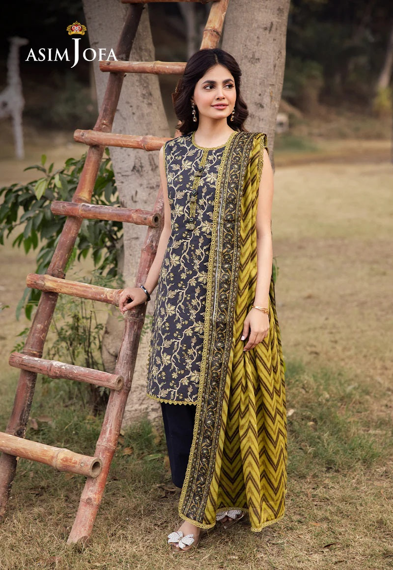 Asim Jofa Essential Printed Lawn 3 Piece Unstitched Dress - AJUBJ-26 Summer Collection