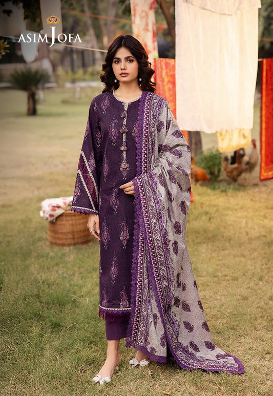 Asim Jofa Essential Printed Lawn 3 Piece Unstitched Dress - AJUBJ-27 Summer Collection