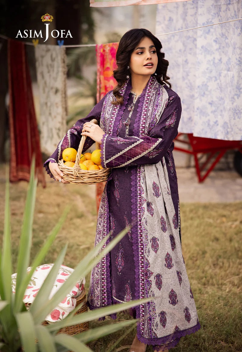 Asim Jofa Essential Printed Lawn 3 Piece Unstitched Dress - AJUBJ-27 Summer Collection