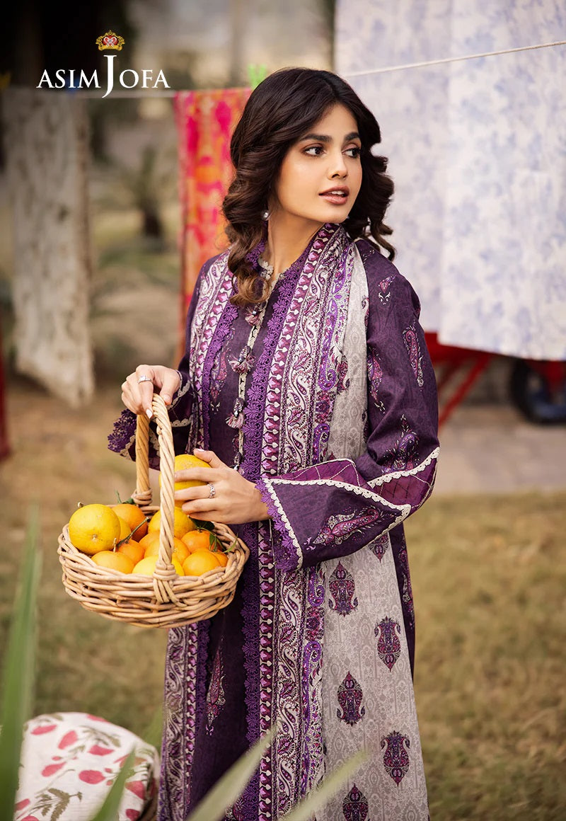 Asim Jofa Essential Printed Lawn 3 Piece Unstitched Dress - AJUBJ-27 Summer Collection