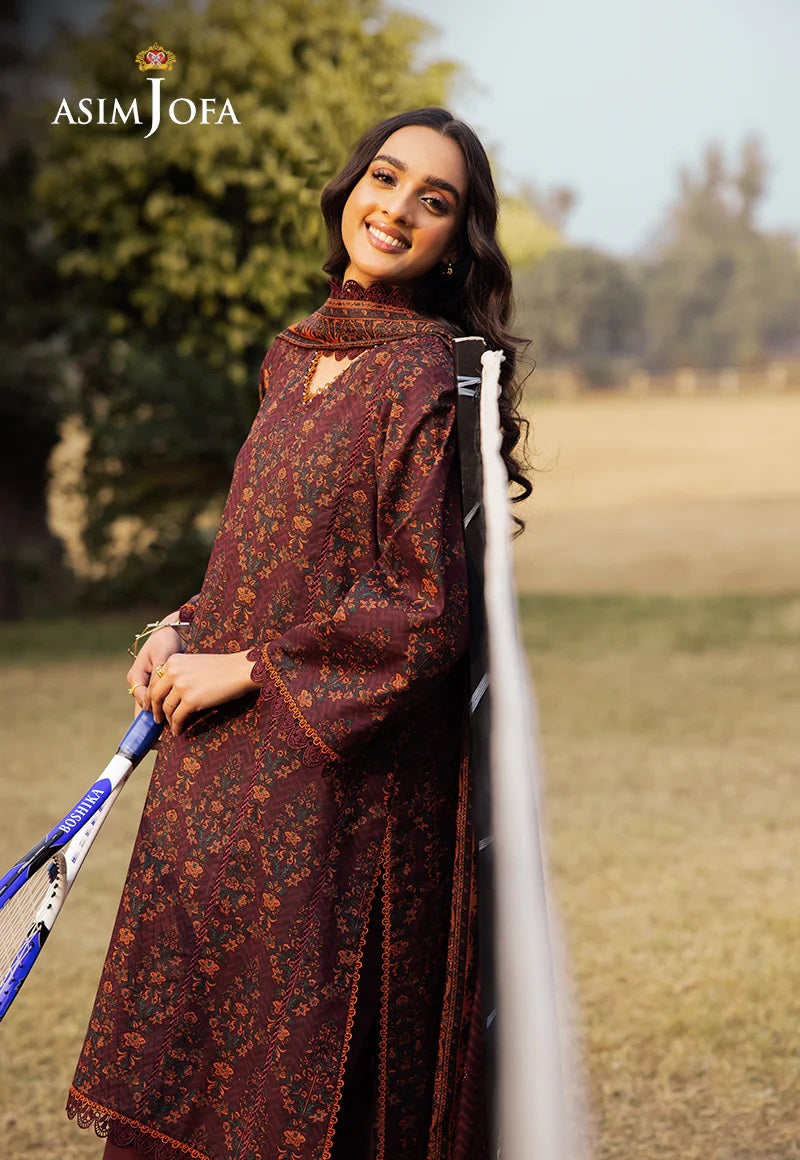 Asim Jofa Essential Printed Lawn 3 Piece Unstitched Dress - AJUBJ-28 Summer Collection