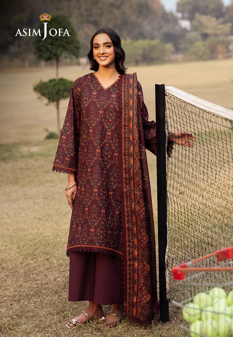 Asim Jofa Essential Printed Lawn 3 Piece Unstitched Dress - AJUBJ-28 Summer Collection