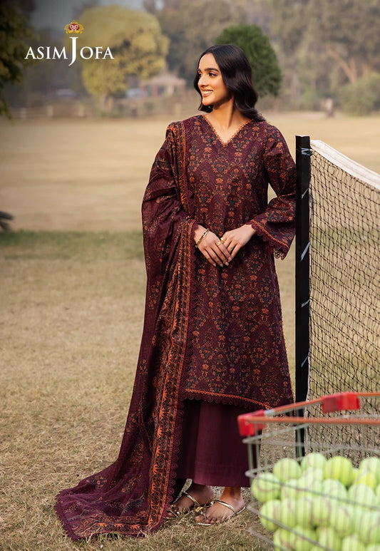 Asim Jofa Essential Printed Lawn 3 Piece Unstitched Dress - AJUBJ-28 Summer Collection