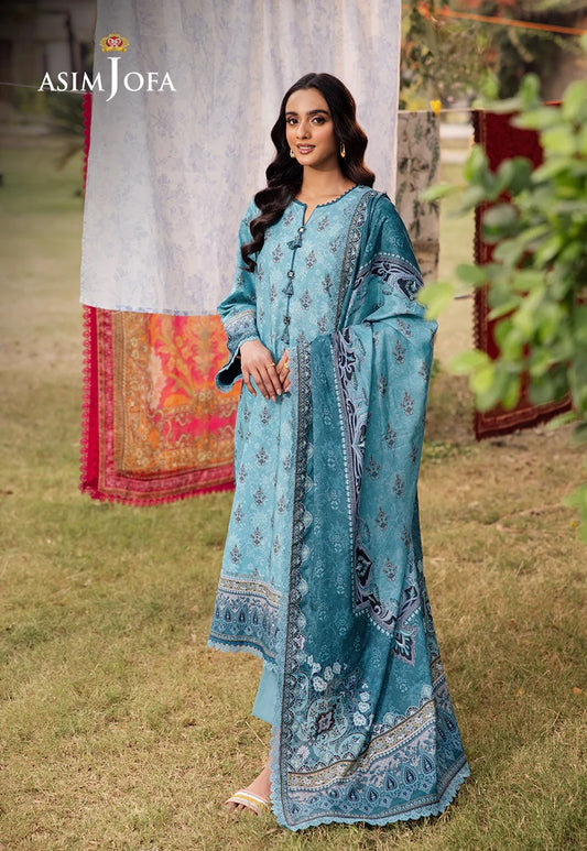 Asim Jofa Essential Printed Lawn 3 Piece Unstitched Dress - AJUBJ-46 Summer Collection