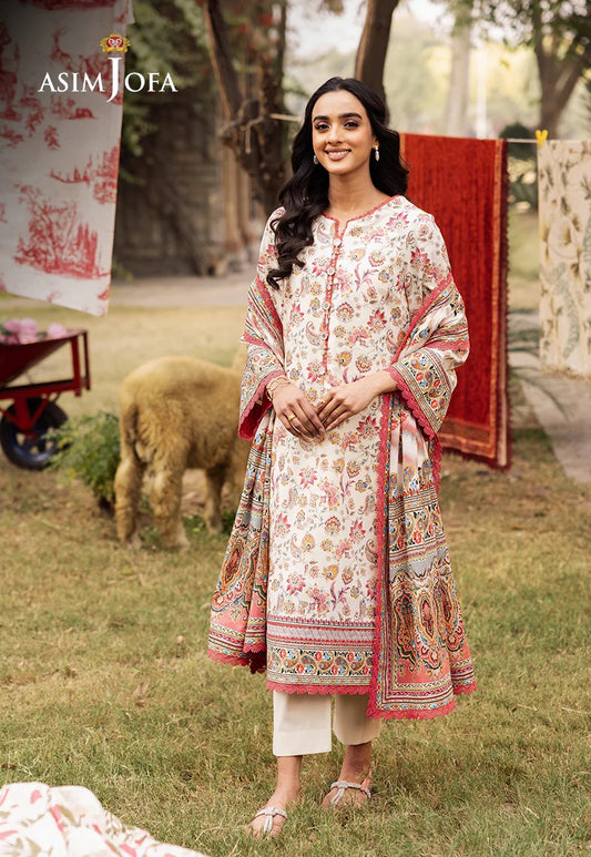 Asim Jofa Essential Printed Lawn 3 Piece Unstitched Dress - AJUBJ-50 Summer Collection