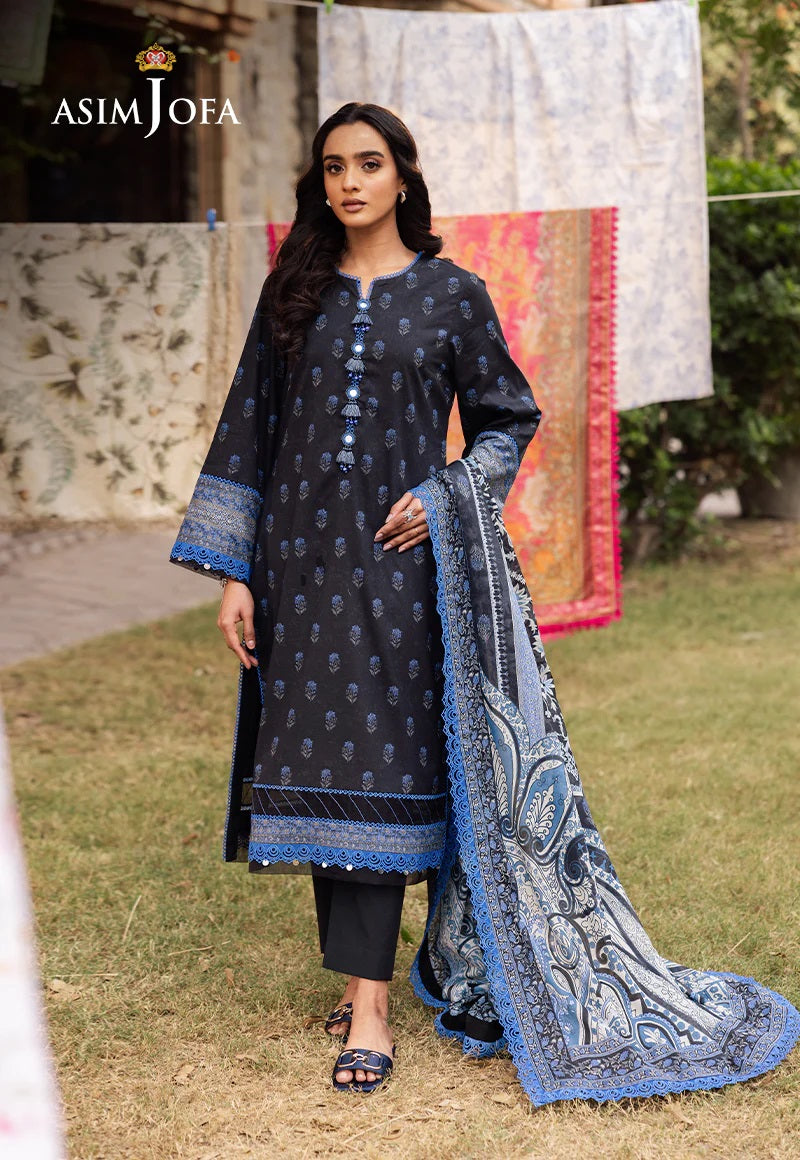 Asim Jofa Essential Printed Lawn 3 Piece Unstitched Dress - AJUBJ-55 Summer Collection